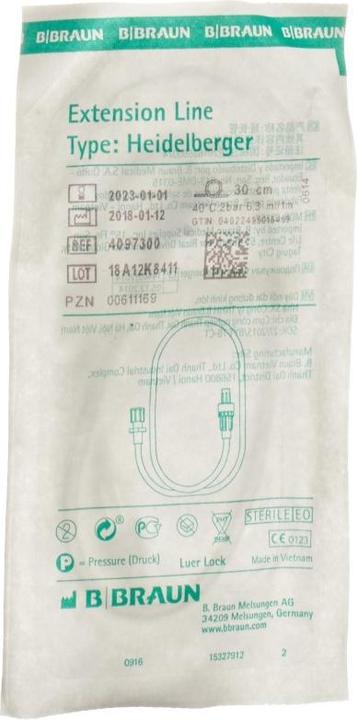 Actual product image B.Braun B. Braun Extension Line Type Heidelberger 30cm Luer Lock 100 pcs.