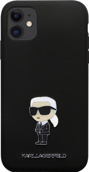 Actual product image Karl Lagerfeld KLHCN61SMHKNPK iPhone 11 / Xr 6.1" czarny/black Silicone Ikonik Metal Pin (Apple iPhone XR, Apple iPhone 11)