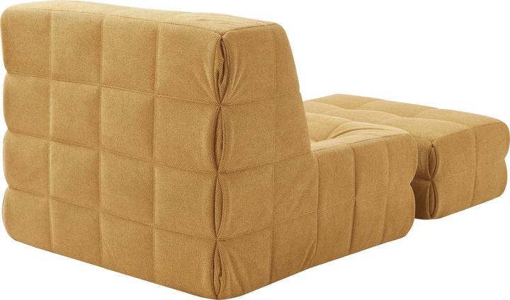 Actual product image En.Casa Bodensessel mit Fusshocker Koskyvn Textil Gelb