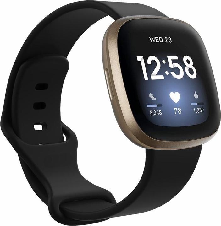 Immagine prodotto Deltalabs Fitbit Versa 4 / Versa 3 / Sense 2 / Sense Silikon Sport Armband - Schwarz (Silicone, Fitbit Versa 3, Fitbit Versa 4, Fitbit Sense 2)