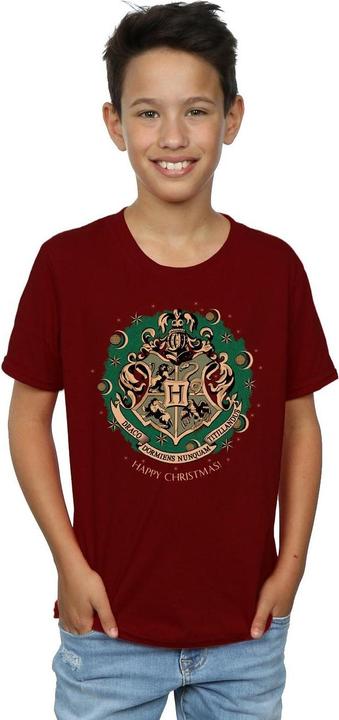 Actual product image Boys Wreath Cotton Christmas T-Shirt (140, 146)