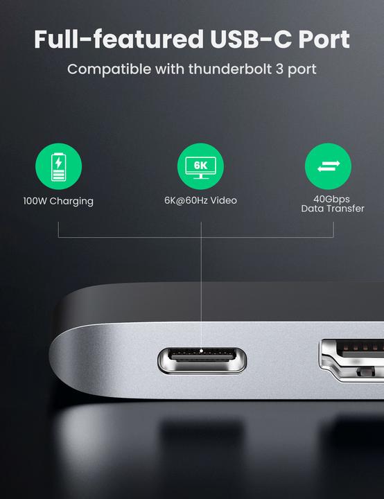 Produktbild Ugreen 5 in 2 -C Hub (USB-C, 5 Ports)
