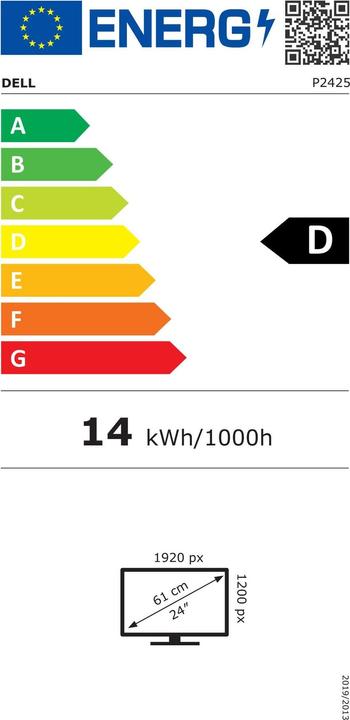 Energy Label Dell P2425 (1920 x 1200 pixels, 24.07")