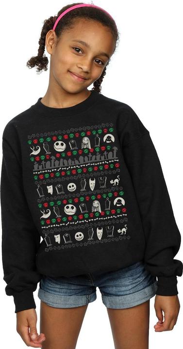 Actual product image Disney Girls Nightmare Before Christmas Festive Icons Sweatshirt (152, 158)
