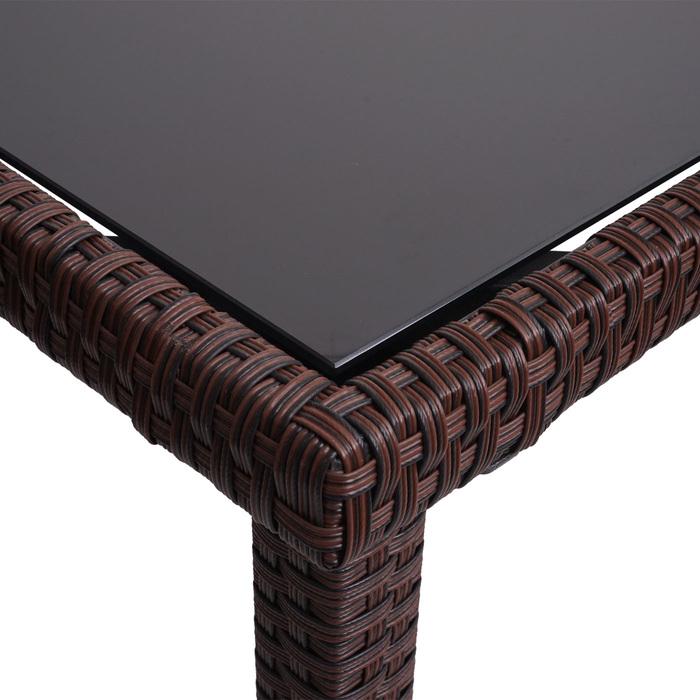 Produktbild Swisshandel24 Poly-Rattan Tisch, Gartentisch Balkontisch, 120x75cm - braun (120 cm)