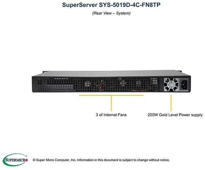 Actual product image Supermicro 5019D-4C-FN8TP
