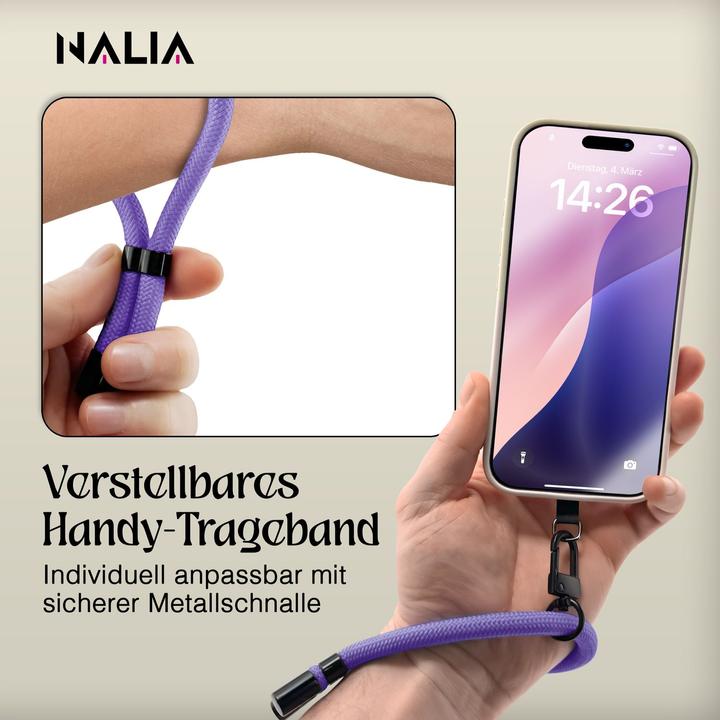 Actual product image Nalia Wristy Lanyard Handykette – Universal Trageband für Smartphones – Verstellbar, Soft & Elastisch