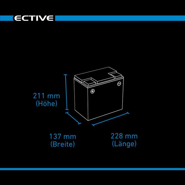 Produktbild Ective Deep Cycle AGM Versorgungsbatterie 12V 65Ah m Display Batterie Wohnmobil (12 V, 65 Ah)