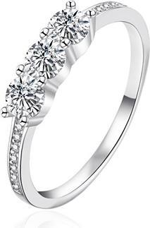 Agato - Silver ring with sparkling zircons AGT-R39W - Circuit: 54 mm (54)