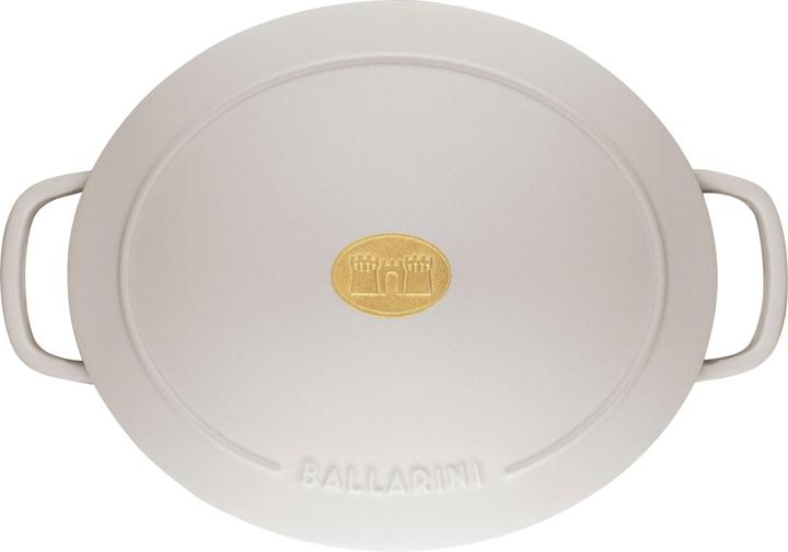 Actual product image Ballarini Cocotte BELLAMONTE 37 cm oval 9.5 litre cast iron roaster white (37 cm, Casserole + Stewpot, Cast iron)