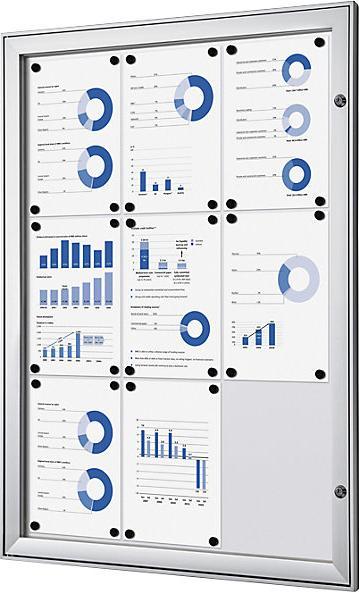 Actual product image eurokraft pro Showcase with hinged door (Magnet board, Bulletin board, 74.5 x 100.5 cm)