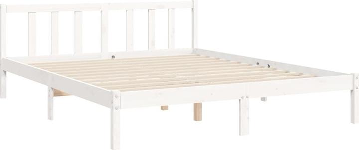 Image du produit VidaXL Massivholzbett mit Kopfteil Weiss 5FT King Size (150 x 200 cm)