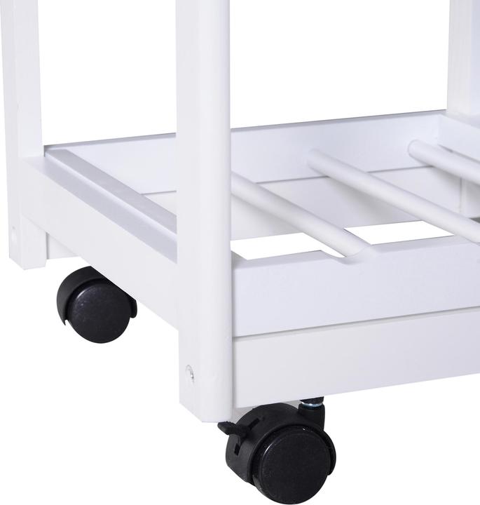 Image du produit Homcom Chariot de cuisine avec porte-bouteilles