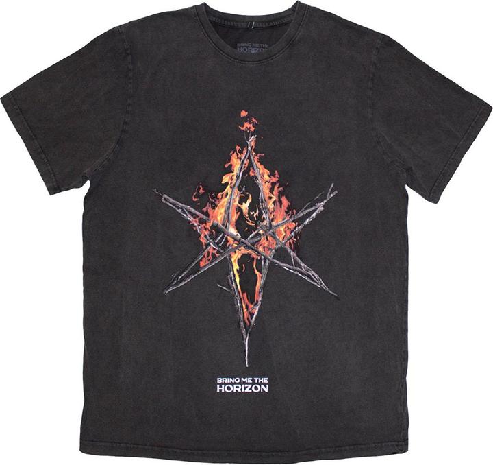 Bring Me The Horizon Flame Hex & Text Logo Wash