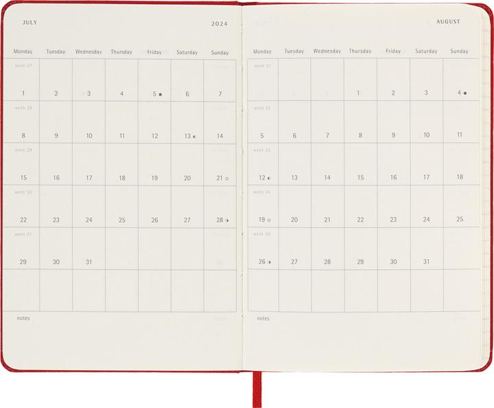 Image du produit Moleskine Agenda de poche Weekly (9 x 14 cm, Couverture rigide, Anglais)