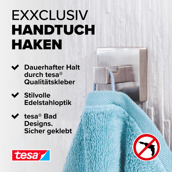 Actual product image tesa EXXCLUSIV Towel hook incl. adhesive solution without drilling