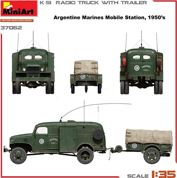 Actual product image 1:35 K-51 radio truck with trailer