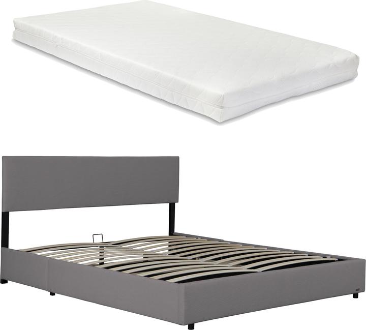 Produktbild Corium Polsterbett Juva mit Matratze und Bettkasten 180x200 cm Grau (180 x 200 cm)