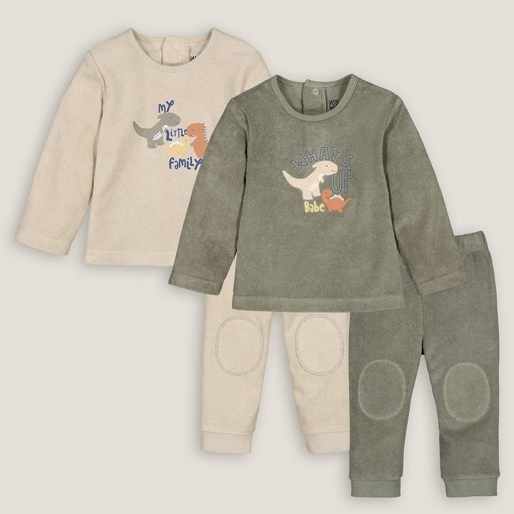 La Redoute Collections 2er-Pack Frottee-Pyjamas Dinos (74)