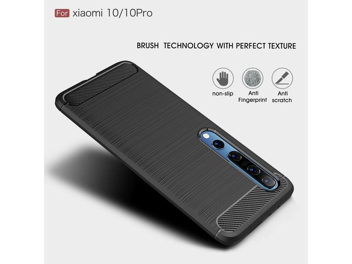 Produktbild Screenguard Xiaomi Mi 10 Hülle Carbon Brushed Soft TPU (Xiaomi Mi 10)