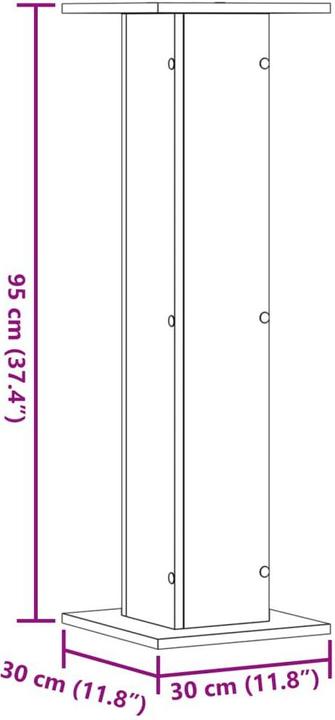 Immagine prodotto VidaXL Supporto per diffusori 2 pezzi 30 x 30 x 95 cm (1 coppia, Cavalletto)