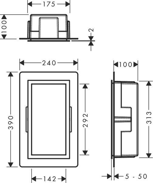 Actual product image hansgrohe HG wall niche XtraStoris Individual ES geb 300x150x100mm design frame ES geb