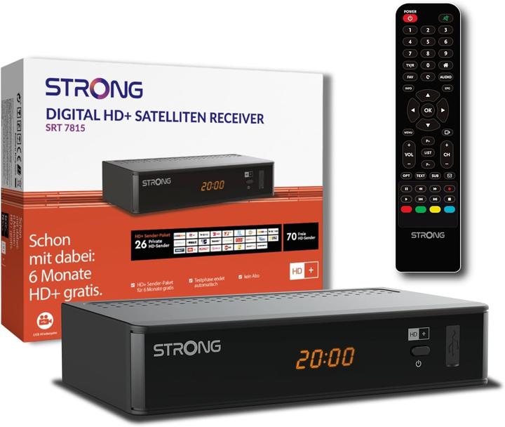Actual product image Strong SRT7815 DVB-S2 HD+ receiver (0.13 GB, DVB-S, CI Shaft, CI+ slot)