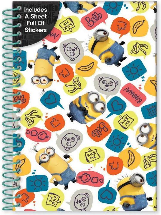 Actual product image Minions Retro Sweets Soft Cover A5 Wirebound Notebook Set (A5, Special ruling, Soft cover)