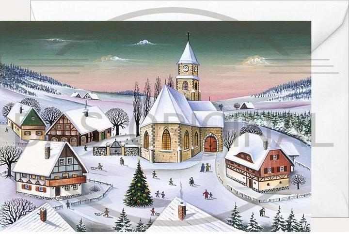 Actual product image Olewinski & Tochter 2969 - Christmas folding card "A Sunday in Advent (1 pcs.)