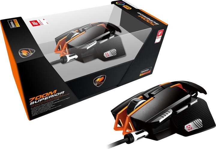 Produktbild Cougar Gaming 700M Superior Maus Rechtshänder USB Typ A Laser 12000 DPI (Kabelgebunden)