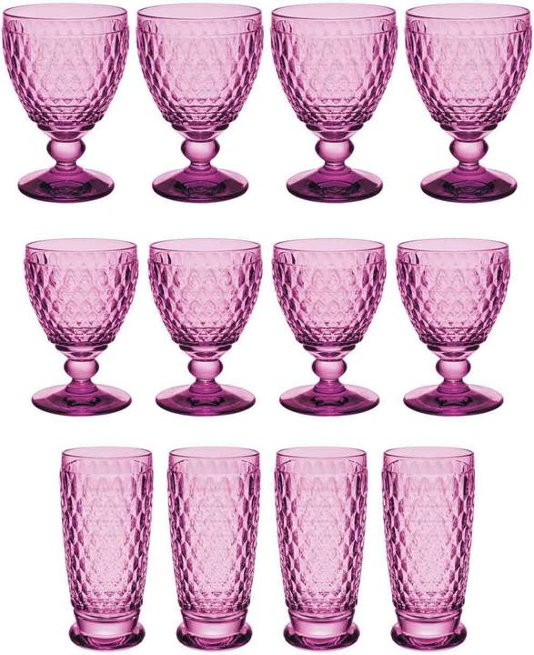 Villeroy & Boch Boston Coloured Wein- & Longdrinkgläser (40 cl, 12 Glasses, Red wine glasses, White wine glasses)
