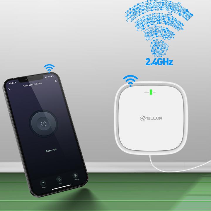 Actual product image Tellur Smart WiFi Gas Sensor DC12V 1A baltas