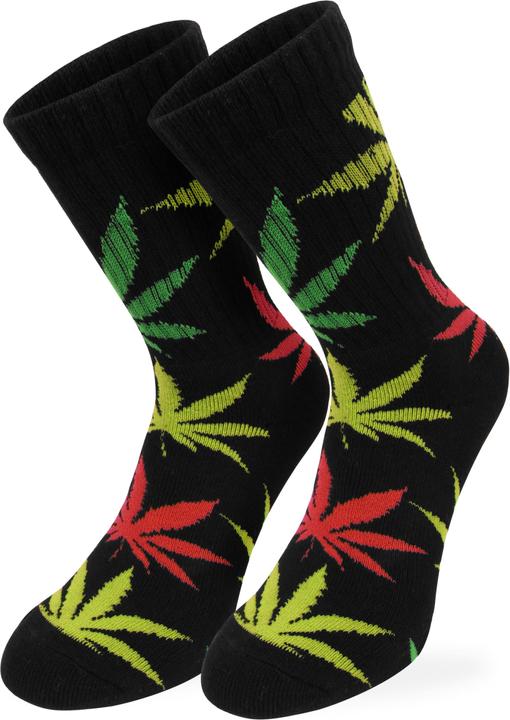 Actual product image Normani 6 hemp tennis socks with weed leaves pattern - 9405 (pack of 6, 43 - 46)