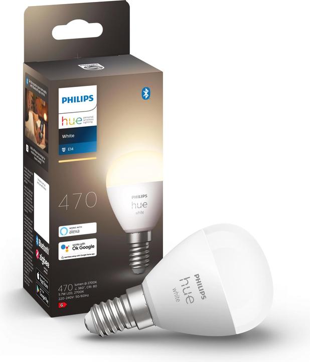 Produktbild Philips Hue White Luster BT (E14, 5.70 W, 470 lm, 1 x, G)