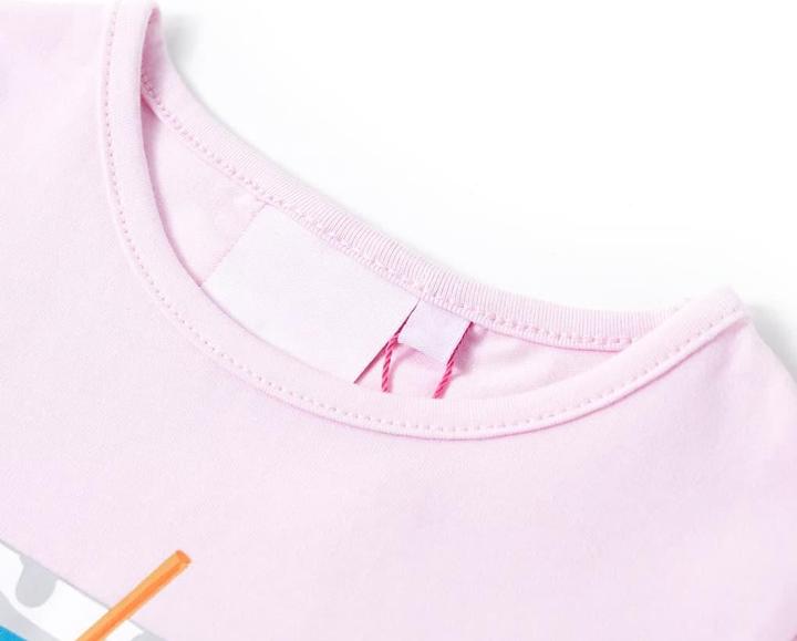 Actual product image VidaXL Children's T-shirt pale pink 128,Material: 95 % cotton. 5 (128)