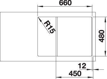 Actual product image Blanco Zia 45 S Compact (Fitted sink, 68 cm, 50 cm)