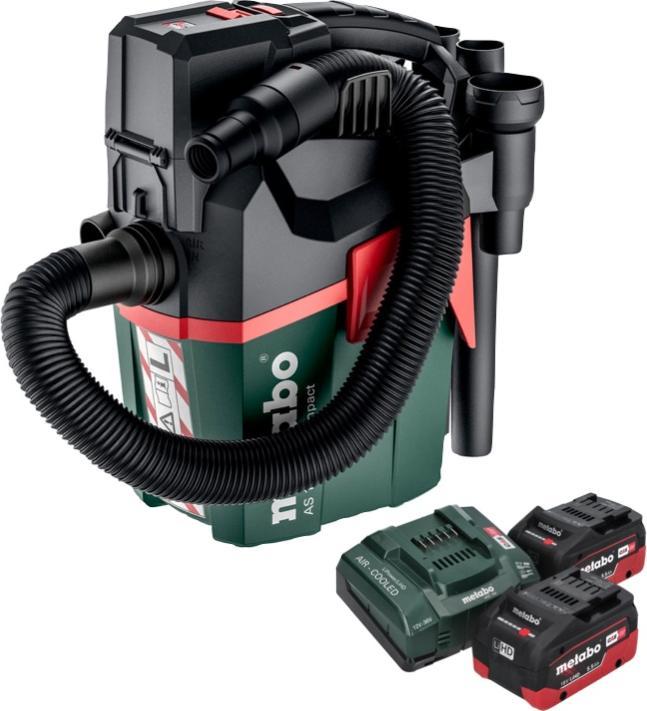 Produktbild Metabo AS 18 L PC Compact Akku Sauger 18 V 6 l IPX4 Staubklasse L Nass und Trocken + 2x Akku 5,5 Ah (Nass-Trockensauger)