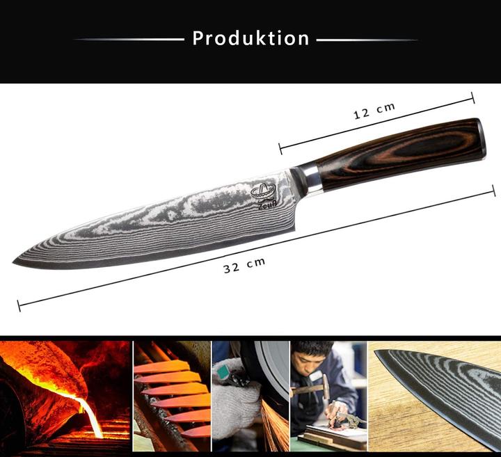 Produktbild Zeuß Damastmesser 32cm (20 cm)