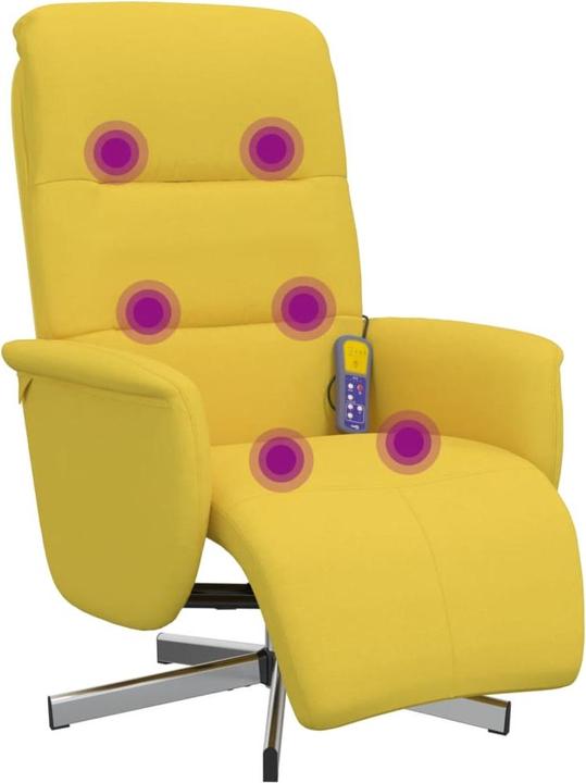 Actual product image VidaXL Massage chair with footrest Light yellow fabric, colour