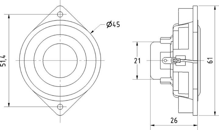 Actual product image Visaton Small loudspeaker BF 45, 4 Ohm