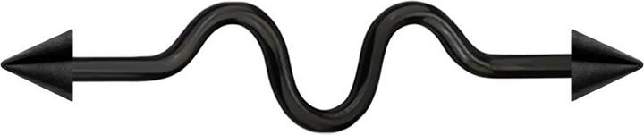 Star Piercing Barbell schwarz zig zag mit zwei Cones (Chirurgenstahl 316L, ohne Messing)