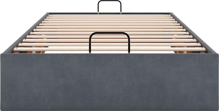 Actual product image VidaXL Ottoman bed without mattress dark grey 90x200 cm velvet (90 x 200 cm)