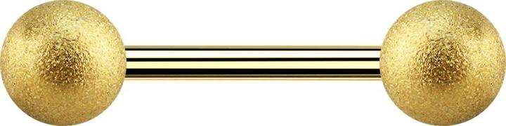 Produktbild Star Piercing Barbell vergoldet mit zwei Kugeln gesprenkelt (Chirurgenstahl 316L)