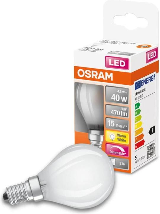 Produktbild Osram Led Retrofit Classic P (E14, 4.80 W, 470 lm, 1 x, F)