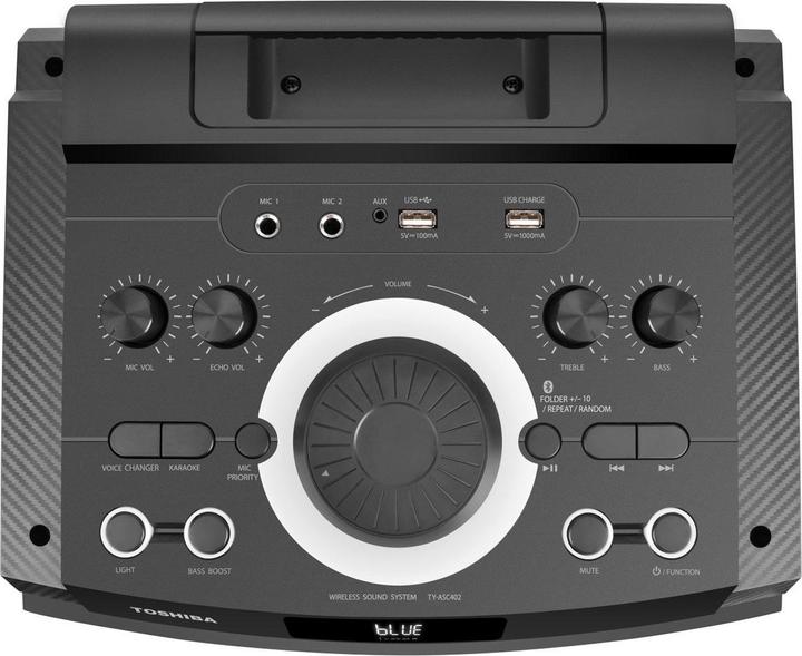 Actual product image Toshiba TY-ASC402 Portable speaker Bluetooth + with cable microphone Black (USB power delivery)