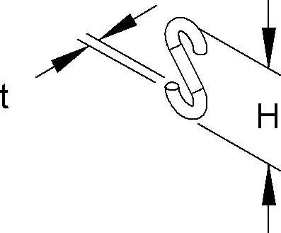 Immagine prodotto Niedax NIE SH-4 E-KLIPS Gancio a S T 4mm acciaio zincato/cromato