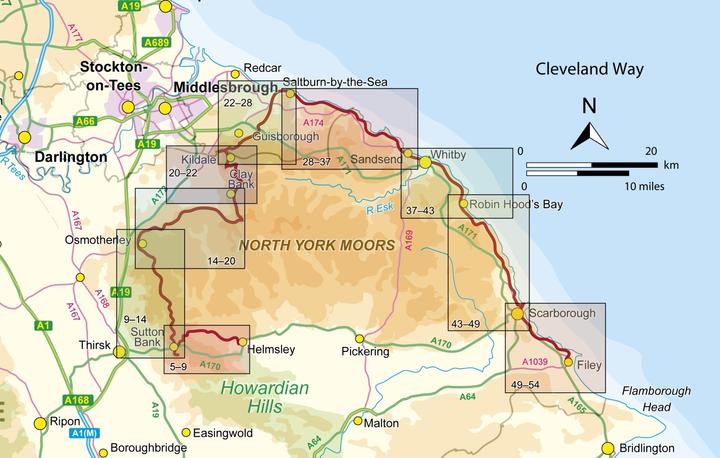 Image du produit The Cleveland Way Map Booklet (Anglais, Paddy Dillon, 2024)