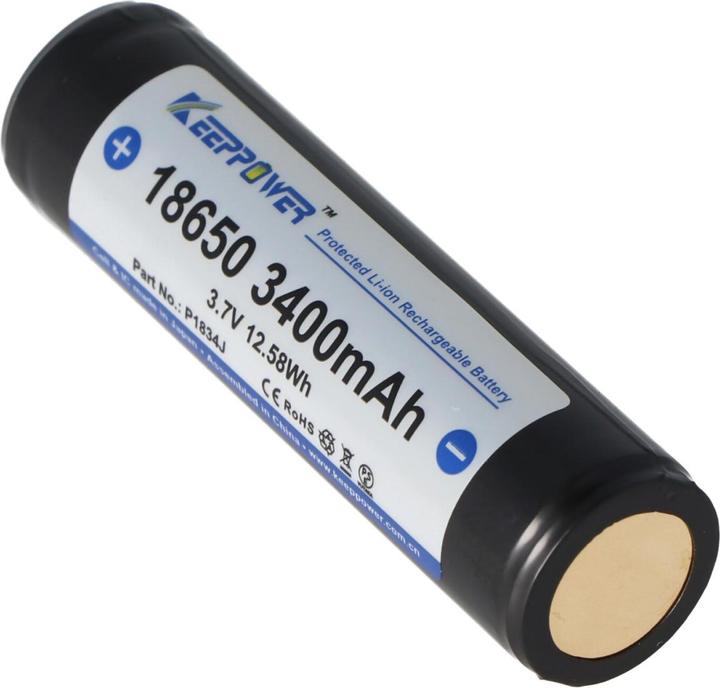Immagine prodotto Keeppower Batteria 18650 protetta con PCB (1 pz., 18650, 3400 mAh)
