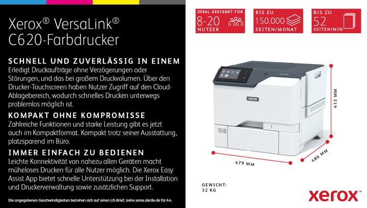 Actual product image Xerox VERSALINK C620 A4 50PPM DUPLEX (Laser, Colour)
