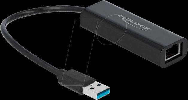 Produktbild Delock Adapter USB Typ-A Stecker zu 2,5 Gigabit LAN (USB 3.0, RJ45 2.5 Gigabit Ethernet (1x))